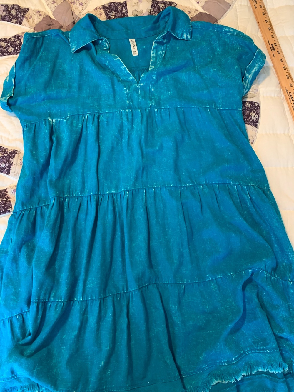 Zenana Outfitters Teal Tiered Swim Coverup